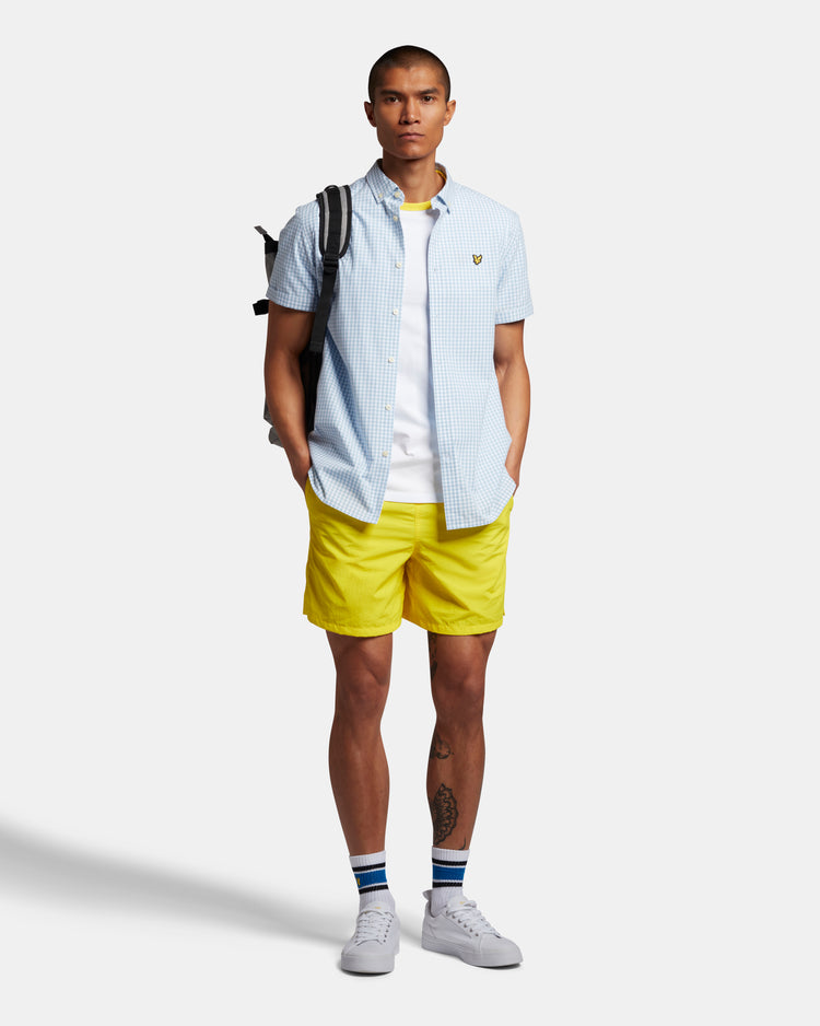 半袖ギンガムチェックシャツ